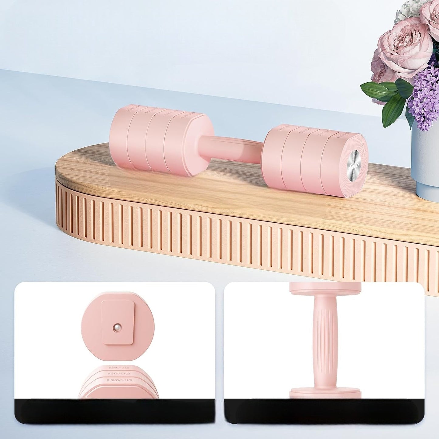 Haltères - AdjustTechDumbbells™ - Rose - Forme Zen