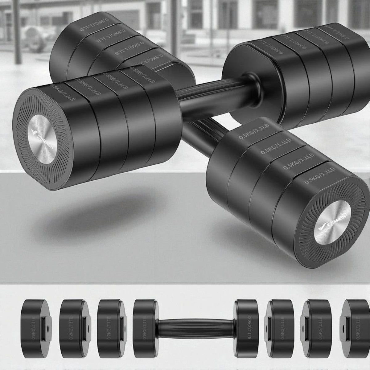 Haltères - AdjustTechDumbbells™ - Noir - Forme Zen