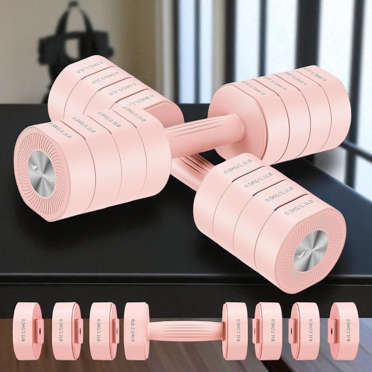Haltères - AdjustTechDumbbells™ - Rose - Forme Zen