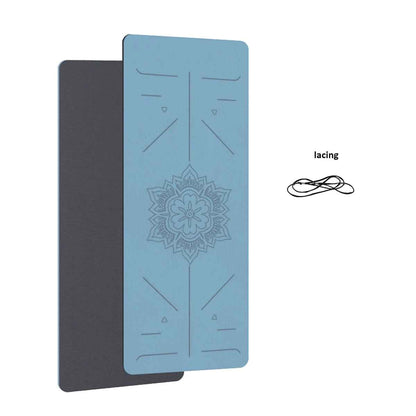 Tapis yoga - Position alignée bleu