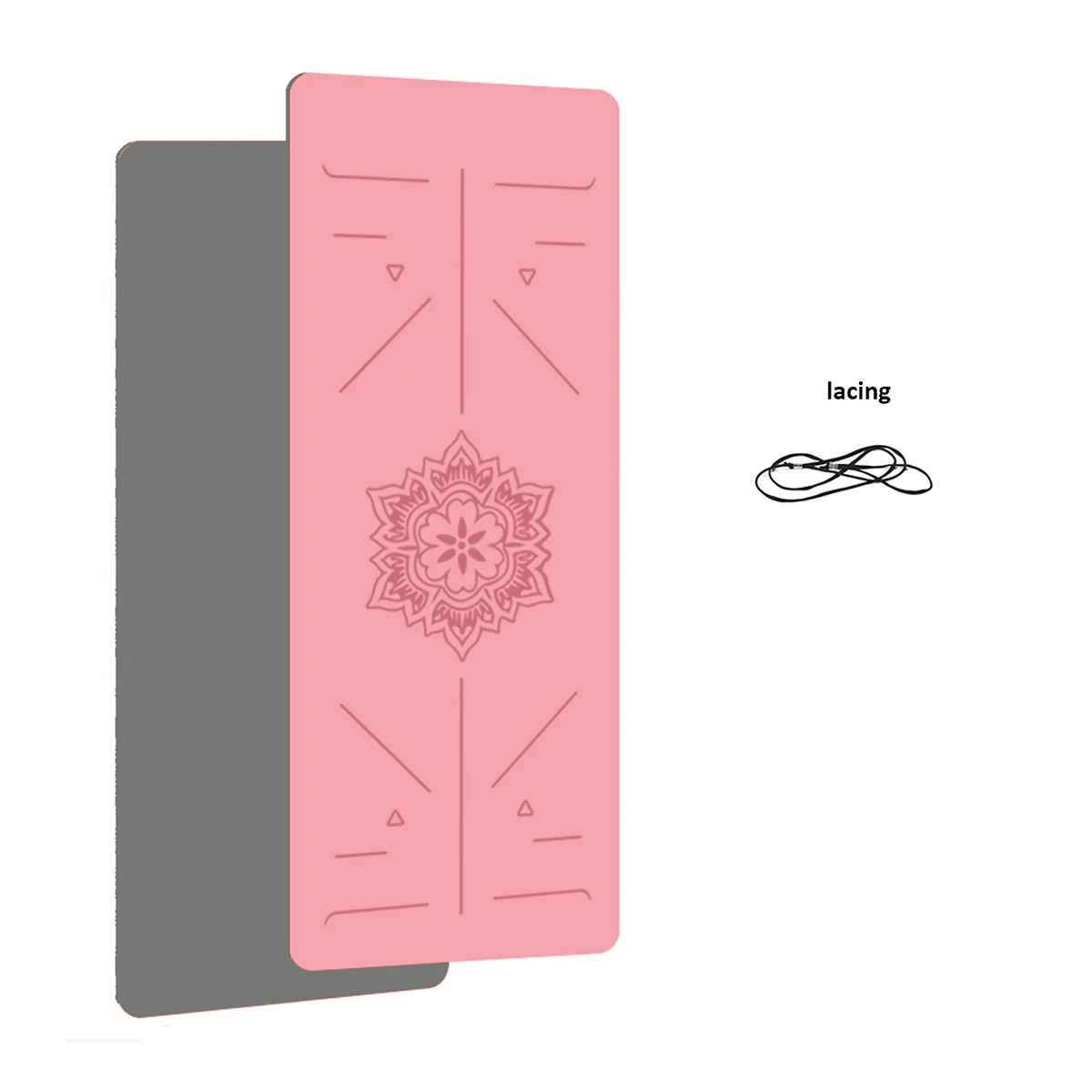 Tapis yoga - Position alignée rose gris